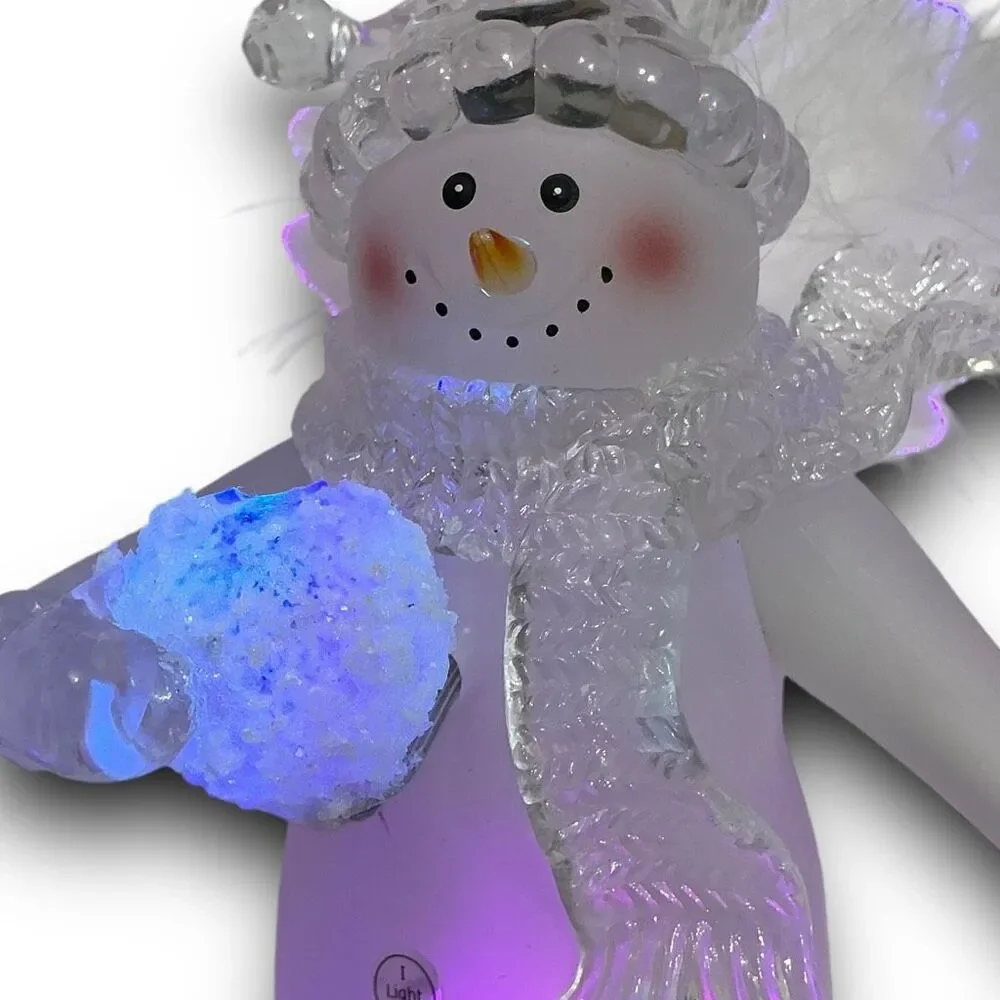 Acrylic Frosted Lighted Snowman Color Changing Christmas Figurines